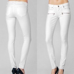 Paige Optic White Indio Zip Skinny Jean Denim Size 27